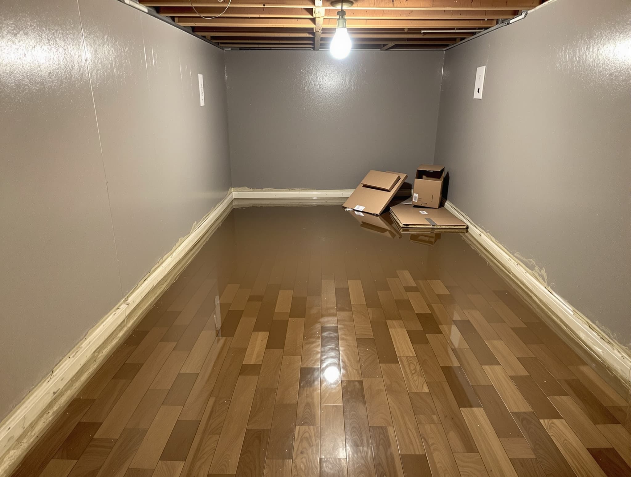 Basement Flooding — before restoration on Long Island