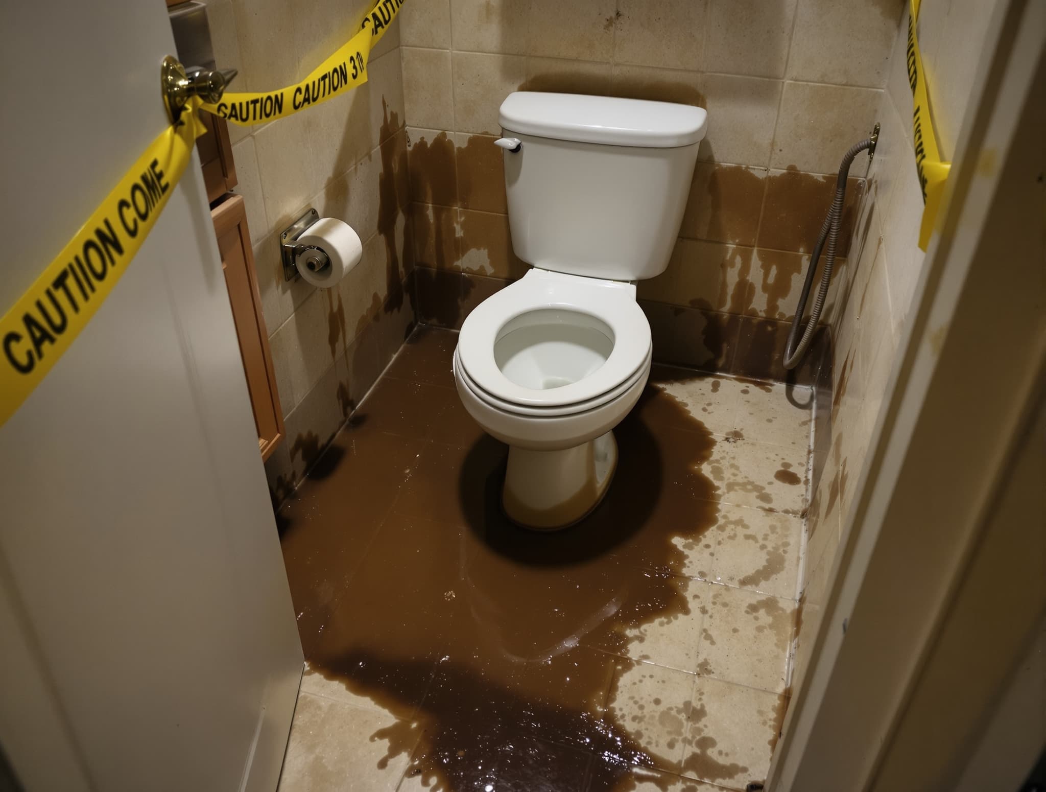 Sewage Cleanup — before restoration on Long Island